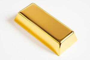 Shiny Gold Bar Isolated on White Background photo