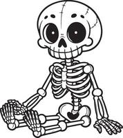 The skeleton is sitting on the ground vector