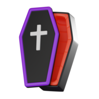 Coffin 3D Illustration, Symbolic Icon for Death and Mourning png