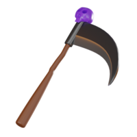 Halloween Sickle 3D Illustration, Scary Tool for October Festivities png