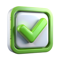 Realistic 3D Check Icon Symbolizing Verification and Approval png