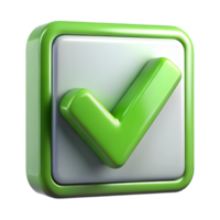 3D Check Icon for Website Design Verification and Approval Process png