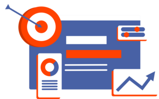 Growth data analytics optimization dashboard illustration png