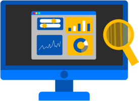 SEO data analytics optimization dashboard monitor illustration png