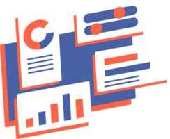 analysis of business reports, visual data analysis dashboard illustration png