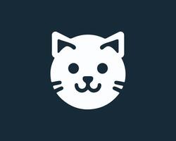 a cat's face icon on a dark background vector