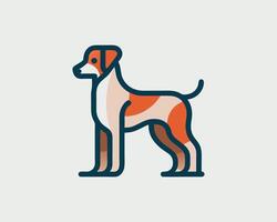 a dog is standing in a line on a white background vector