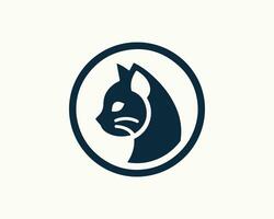 a cat head logo in a circle vector