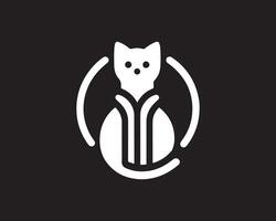 a cat logo with a black background vector