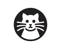 a black and white cat logo on a white background vector