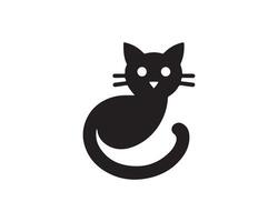 a black cat icon on a white background vector