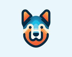 a dog head with a colorful background vector