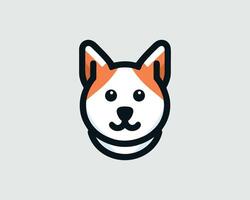 a dog head icon on a white background vector