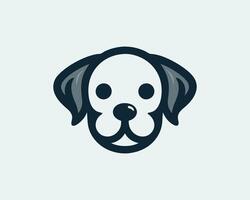 a dog head logo with a black and white background vector