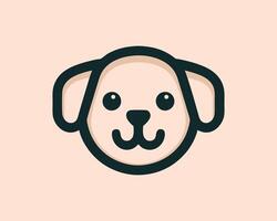 a dog's face on a light pink background vector