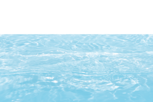 Bluewater waves on the surface ripples blurred. Defocus blurred transparent blue colored clear calm water surface texture with splash and bubbles. Water waves with shining pattern texture background. png