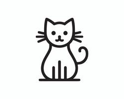 a black and white line drawing of a cat vector