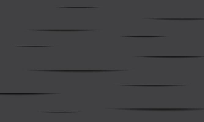 Horizontal cuts in paper with shade. slice stripes lines dark grey background.