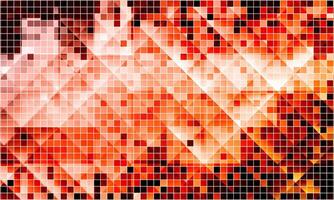 Digital pixel abstract orange mosaic square pattern. vector