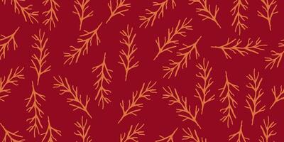 a red and gold pattern with branches vector