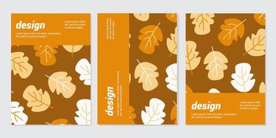 three vertical banners with leaves on them vector