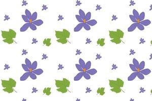 seamless pattern with flower and leaves vector