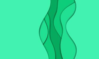 green abstract background with wavy lines vector
