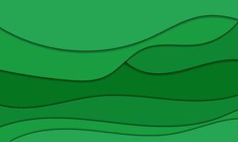green abstract background with wavy lines vector