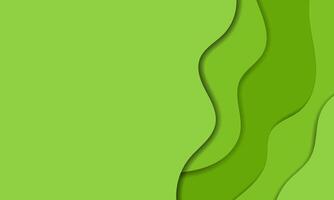 green paper background with wavy lines vector