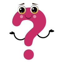 Question mark with eyes and hands on a white background vector