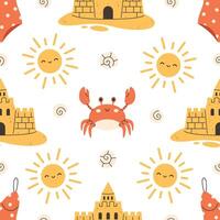 Seamless pattern with summer elements vector