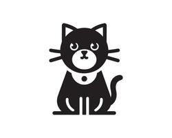 a black and white cat icon on a white background vector