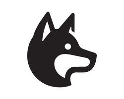 a black and white dog head icon on a white background vector