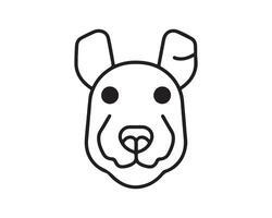 a dog's head is shown in a line drawing vector