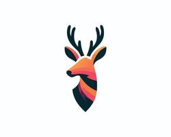 a deer head with a colorful pattern on it vector