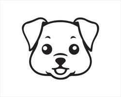 a black and white dog face on a white background vector