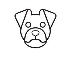 a dog's head icon in a line drawing vector