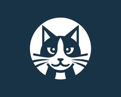 a cat logo with a white background vector