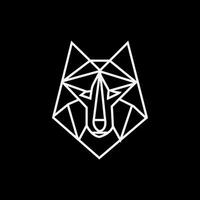 wolf's face on a black background. combination of triangles and lines, forming a polygonal pattern design. geometric shapes. vector