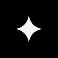 A four-pointed star-like shape, predominantly in white against a black background vector