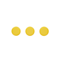 3d rendering Three Dots Ellipsis icon object png