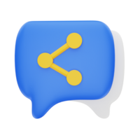 3d rendering Share Media icon object png