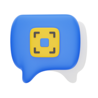 3d rendering Chat Scan icon object png