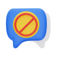 3d rendering Chat Block icon object png