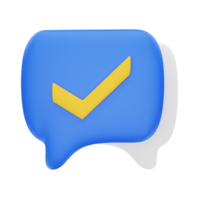 3d rendering Chat Check icon object png
