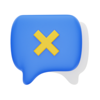 3d rendering Delete Chat icon object png