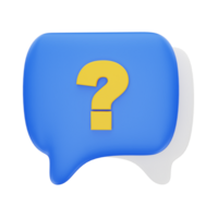 3d rendering Chat Question icon object png