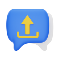 3d rendering Chat Upload icon object png