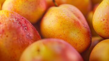 Mango organic real food for snack or dessert with soft light background photo