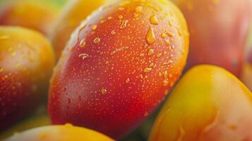 Mango organic real food for snack or dessert with soft light background photo